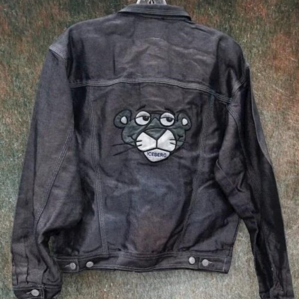 Iceberg Pink Panther Denim Men Jacket Size 18